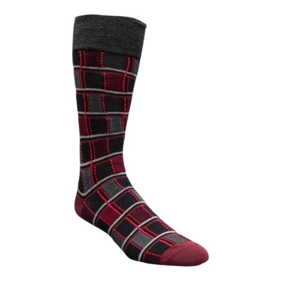 STACY ADAMS MEN'S COLORFUL PLAID/ CHECK DRESS SOCK. - Picture 1 of 5